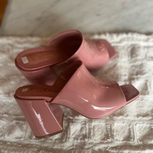 Pink Lulus high heel slide sandals